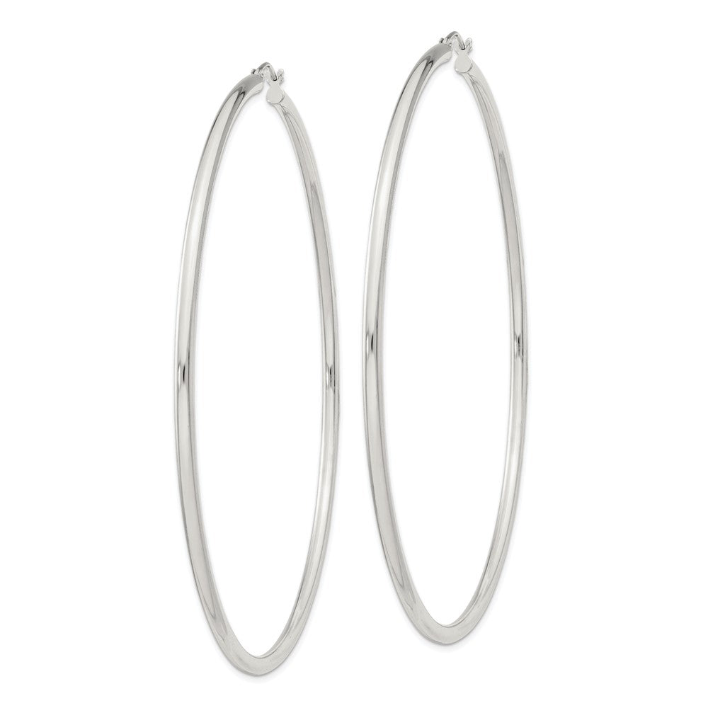 Sterling Silver 2.5mm Round Hoop Earrings