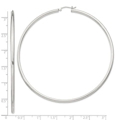 Sterling Silver 2.5mm Round Hoop Earrings