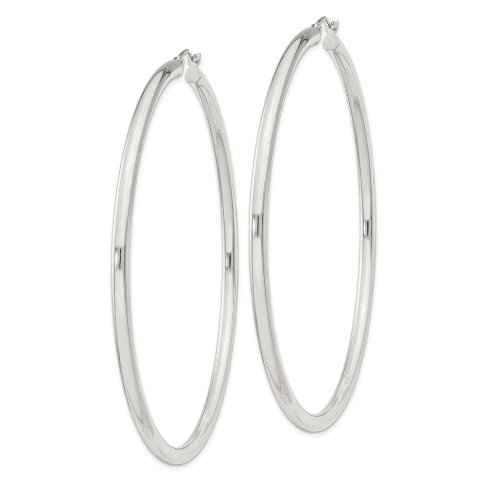 Sterling Silver 3mm Round Hoop Earrings