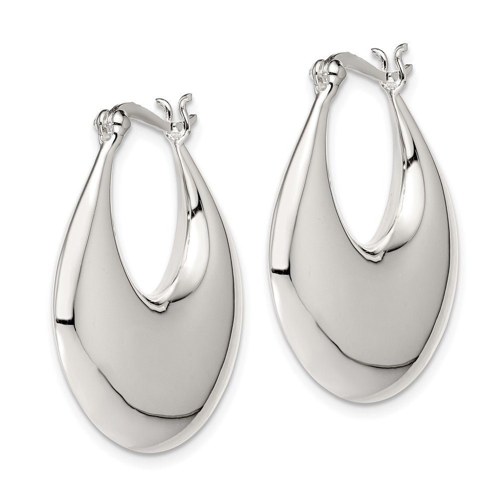 Sterling Silver Puffed Hoop Earrings