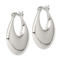 Sterling Silver Puffed Hoop Earrings