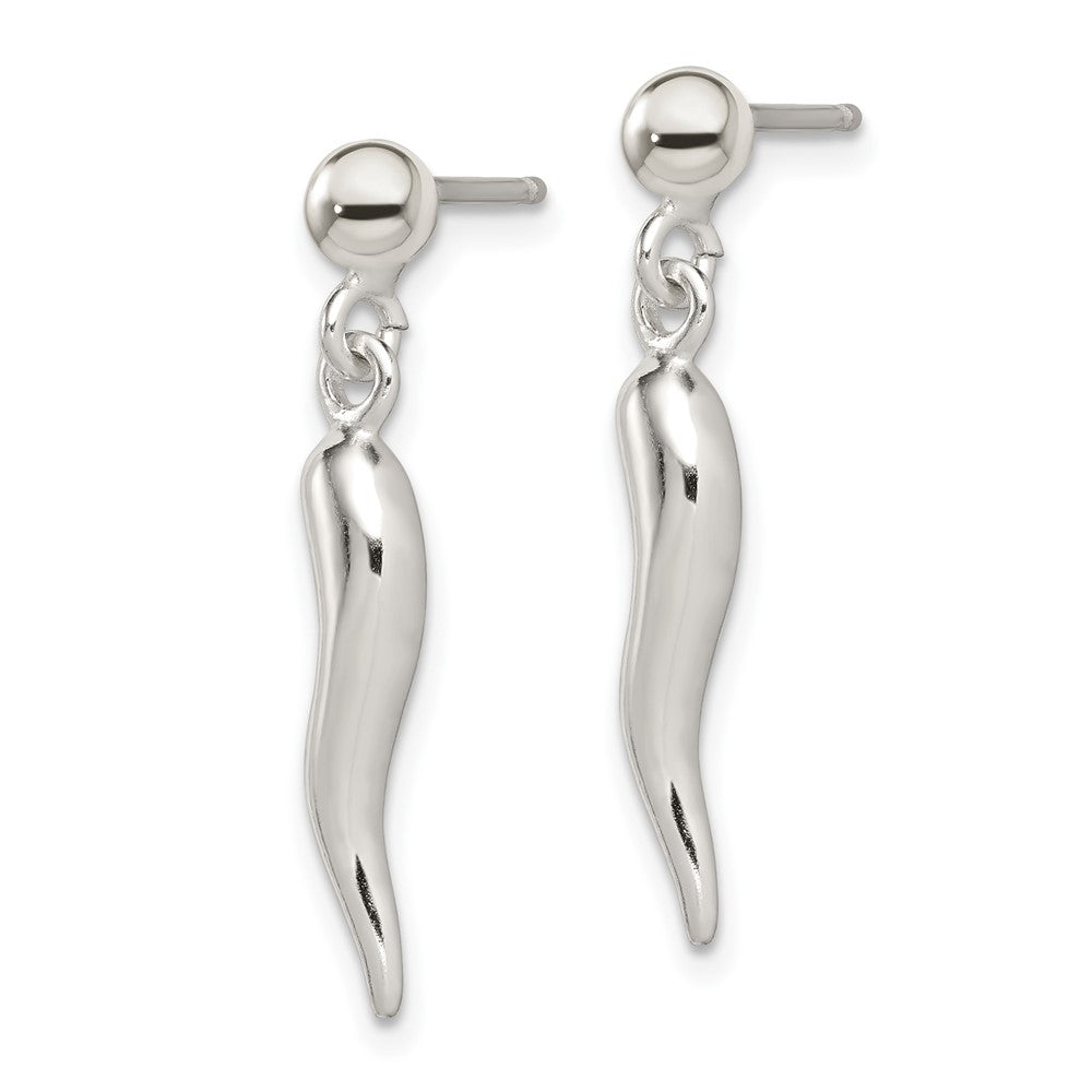 Sterling Silver Italian Horn Earrings