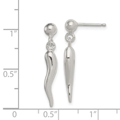 Sterling Silver Italian Horn Earrings