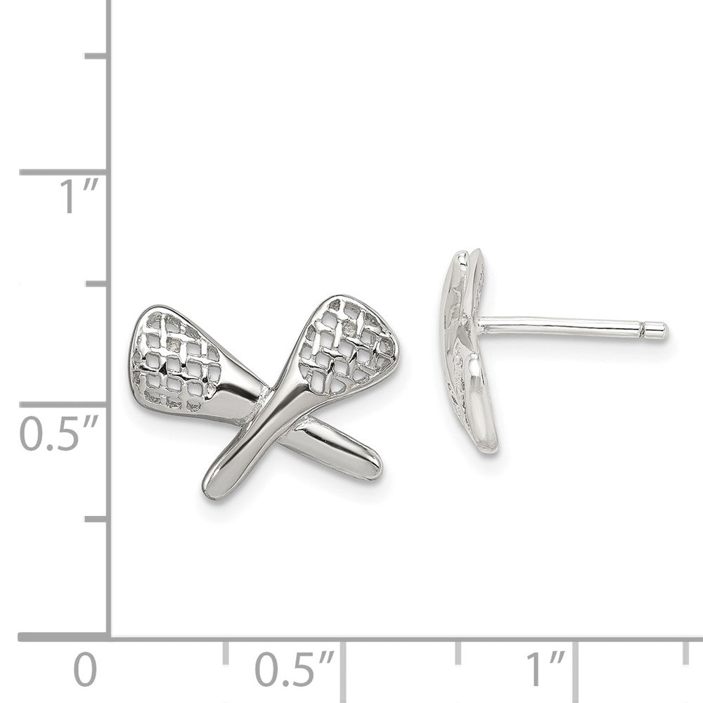 Sterling Silver Lacrosse Post Earrings