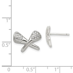 Sterling Silver Lacrosse Post Earrings