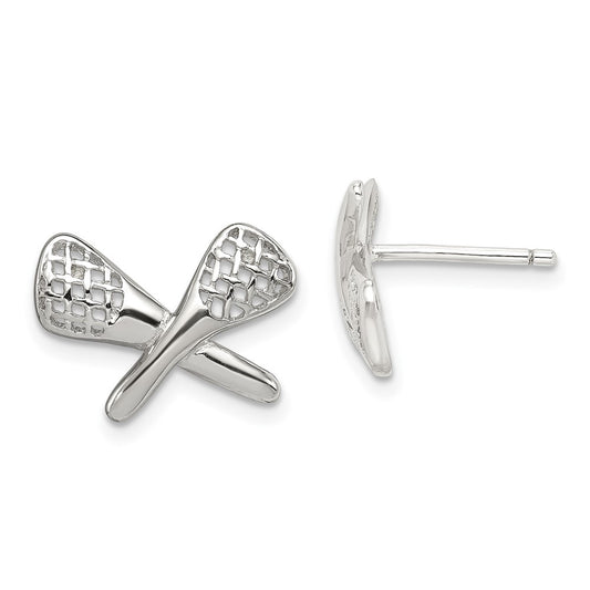Sterling Silver Lacrosse Post Earrings