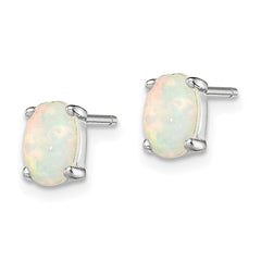 Sterling Silver Created Opal Post Earrings