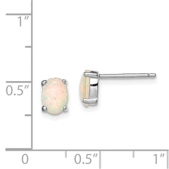 Sterling Silver Created Opal Post Earrings