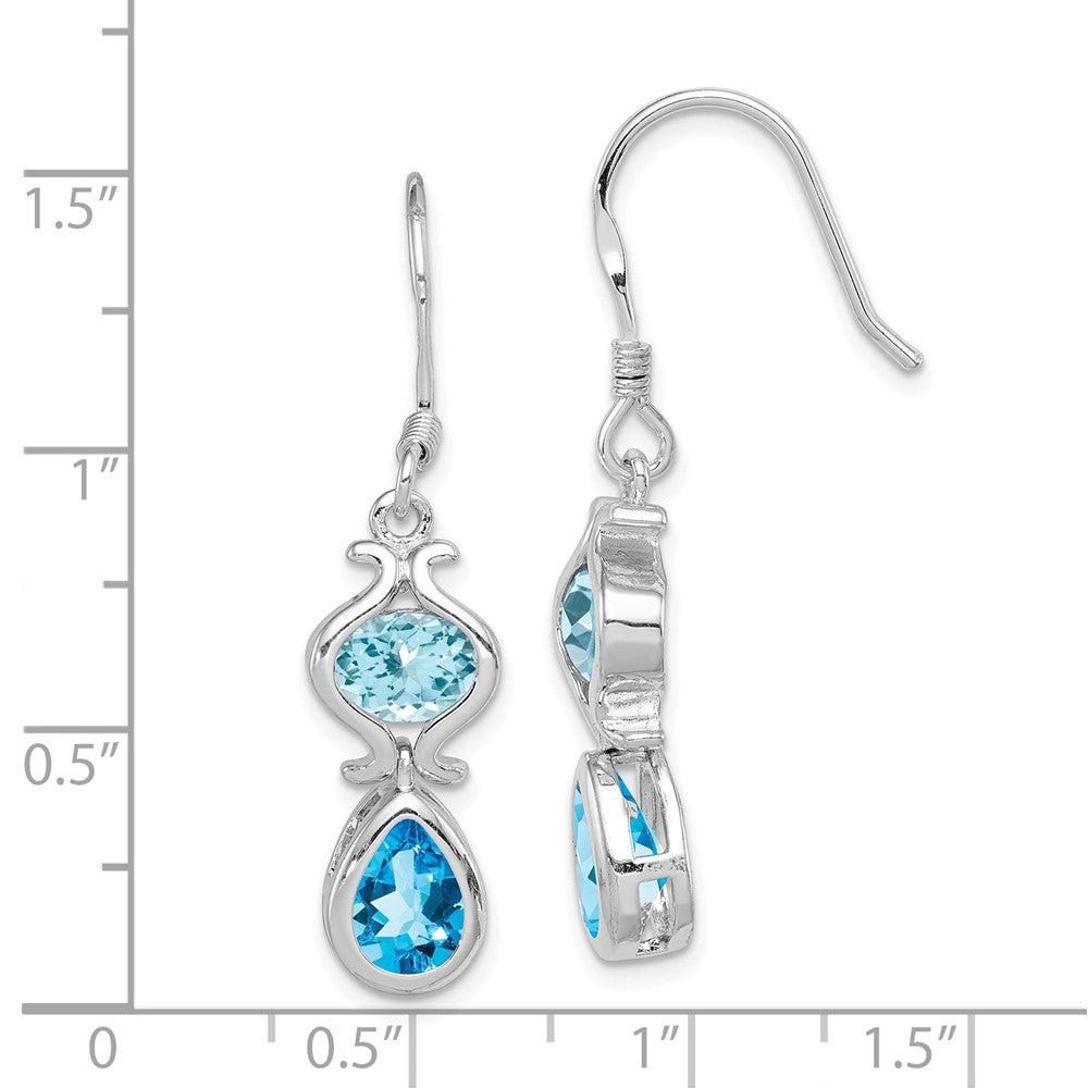 Sterling Silver Blue Topaz Dangle Earrings