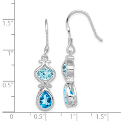 Sterling Silver Blue Topaz Dangle Earrings