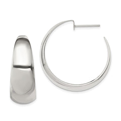 Sterling Silver Fancy J-Hoop Post Earrings