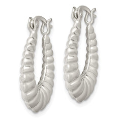 Sterling Silver Scalloped Hoop Earrings