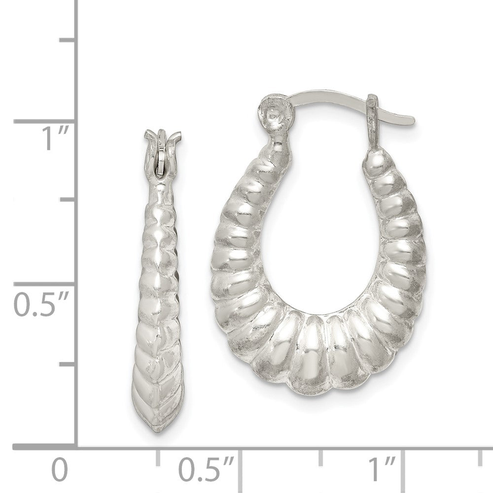 Sterling Silver Scalloped Hoop Earrings