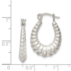 Sterling Silver Scalloped Hoop Earrings