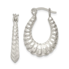 Sterling Silver Scalloped Hoop Earrings