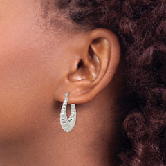 Sterling Silver Scalloped Hoop Earrings