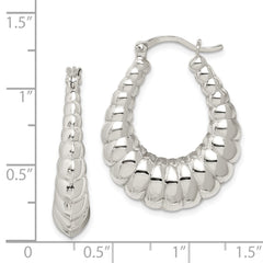 Sterling Silver Scalloped Hoop Earrings