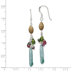 Sterling Silver Citrine Amethyst Peridot Kyanite Jasper Earrings