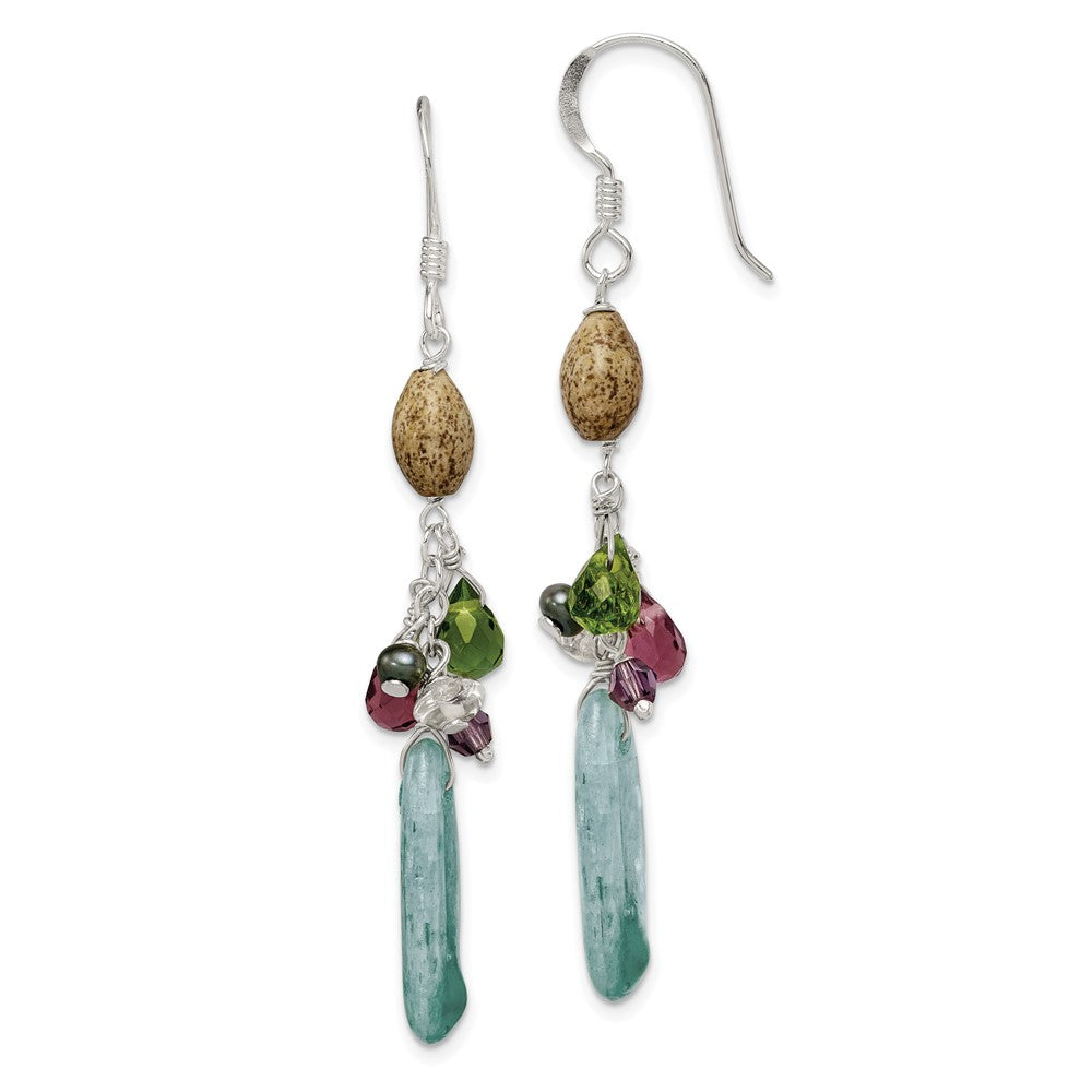 Sterling Silver Citrine Amethyst Peridot Kyanite Jasper Earrings