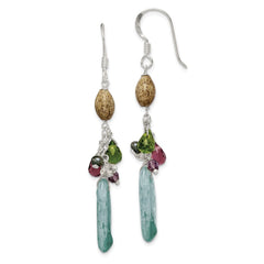 Sterling Silver Citrine Amethyst Peridot Kyanite Jasper Earrings