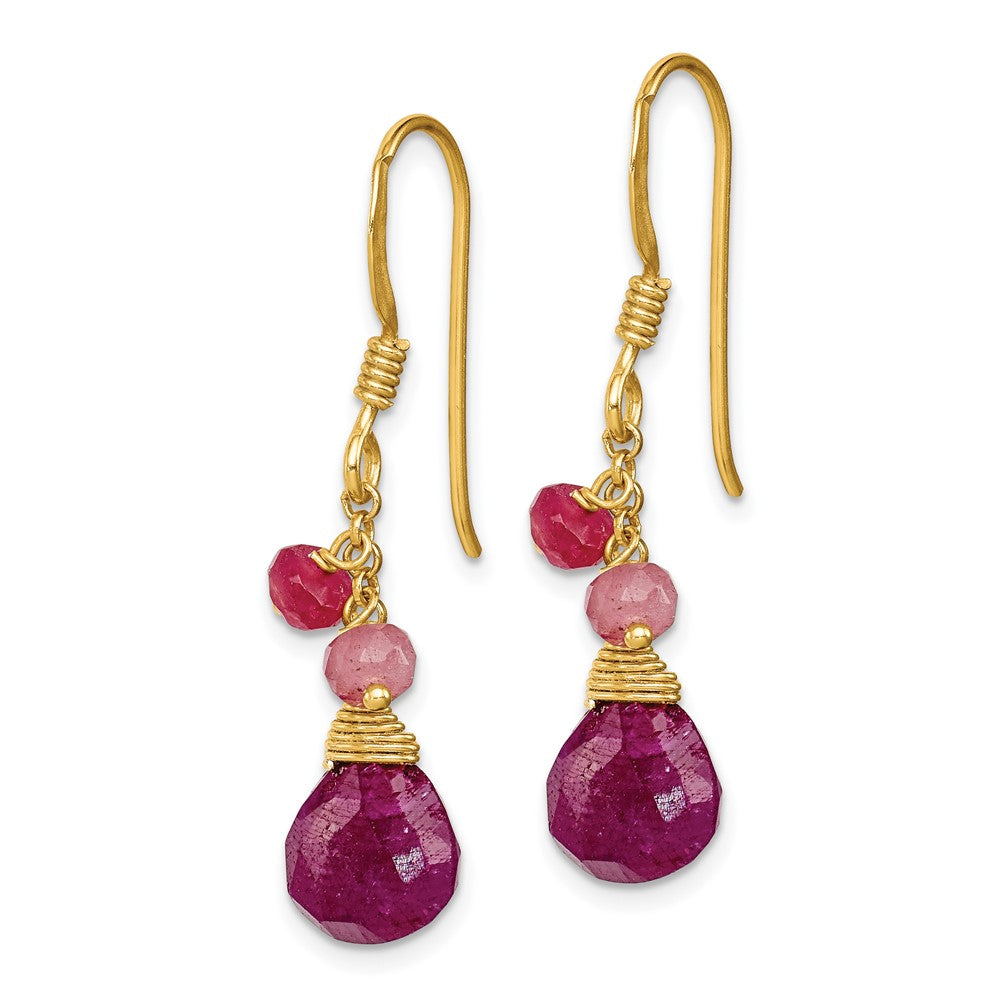 Sterling Silver Vermeil Ruby Earrings