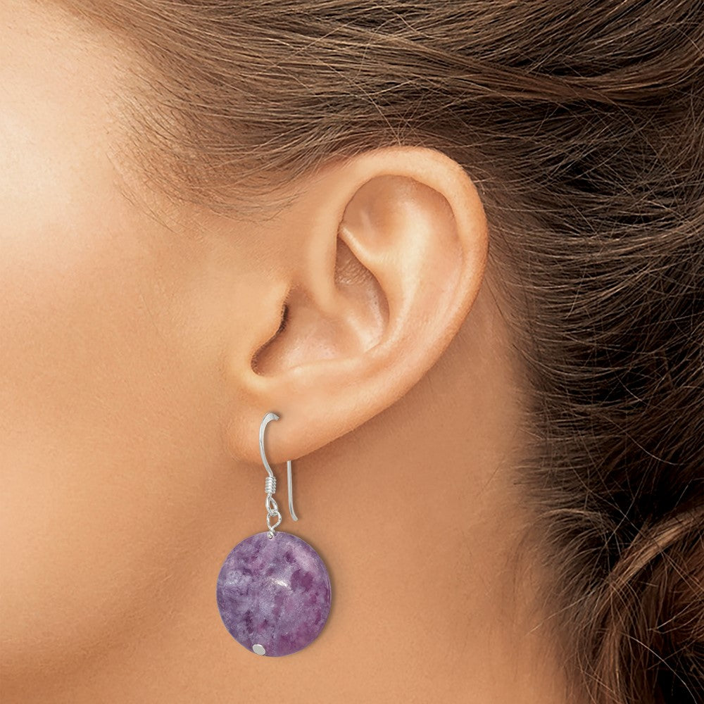 Sterling Silver Purple Lepidolite Earrings