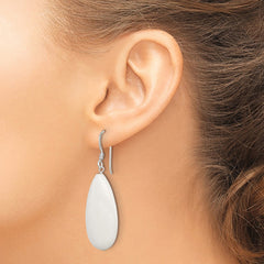 Sterling Silver White Jade Earrings