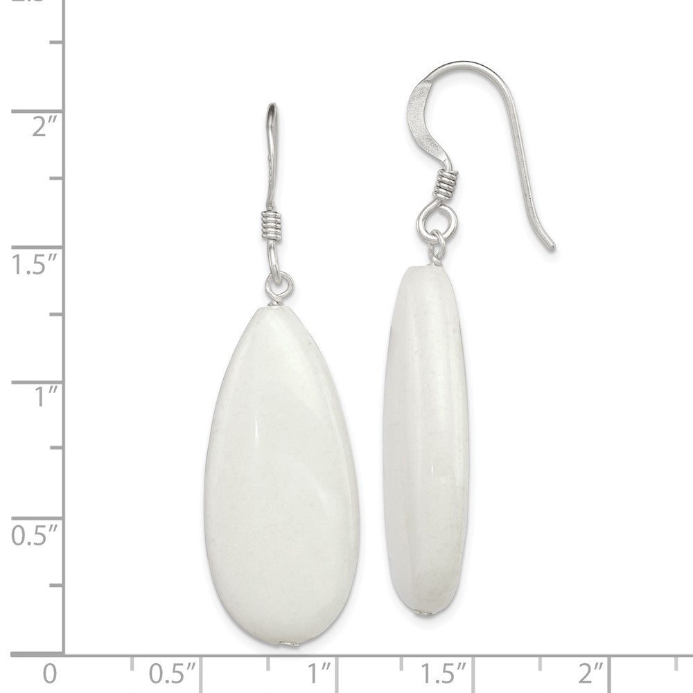 Sterling Silver White Jade Earrings