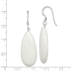 Sterling Silver White Jade Earrings