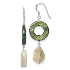 Sterling Silver Jade Green Mother of Pearl Earrings