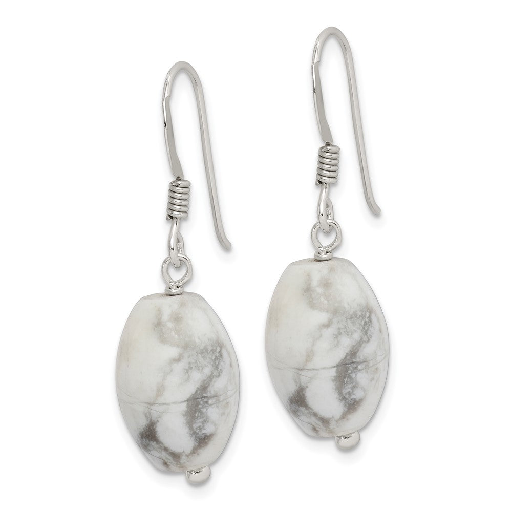 Sterling Silver White Howlite Earrings