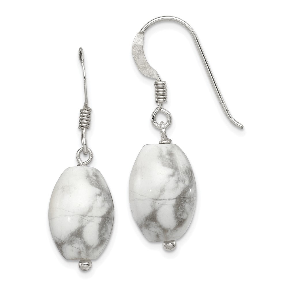 Sterling Silver White Howlite Earrings