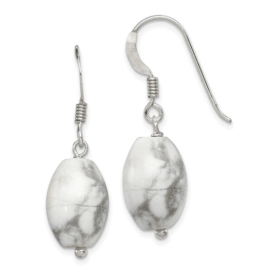 Sterling Silver White Howlite Earrings