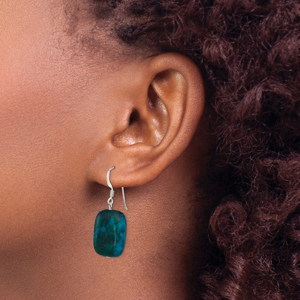 Sterling Silver Stabilized Chrysocolla Earrings
