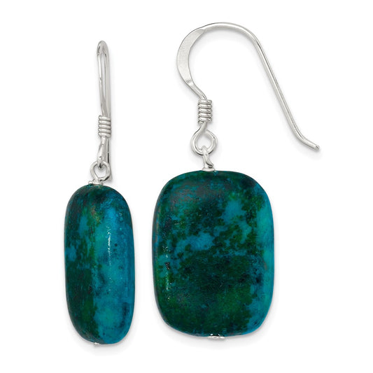 Sterling Silver Stabilized Chrysocolla Earrings