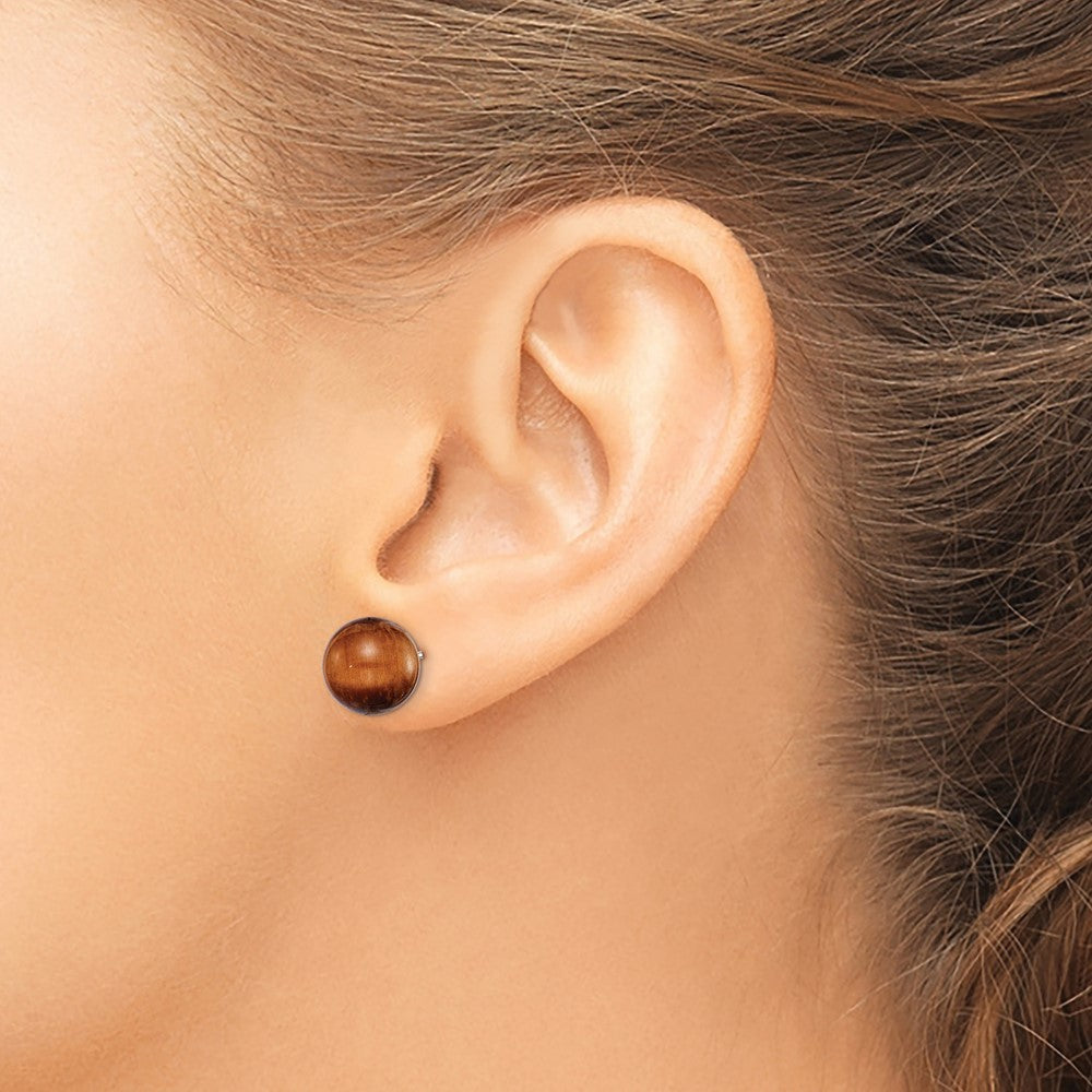 Sterling Silver Tiger's eye Stud Earrings