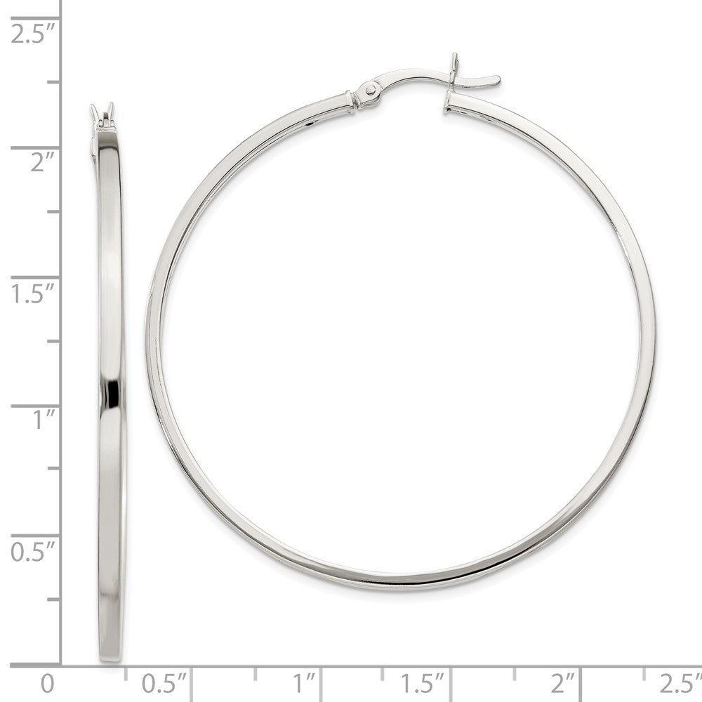 Sterling Silver 2.5x50mm Polished Hoop Earrings