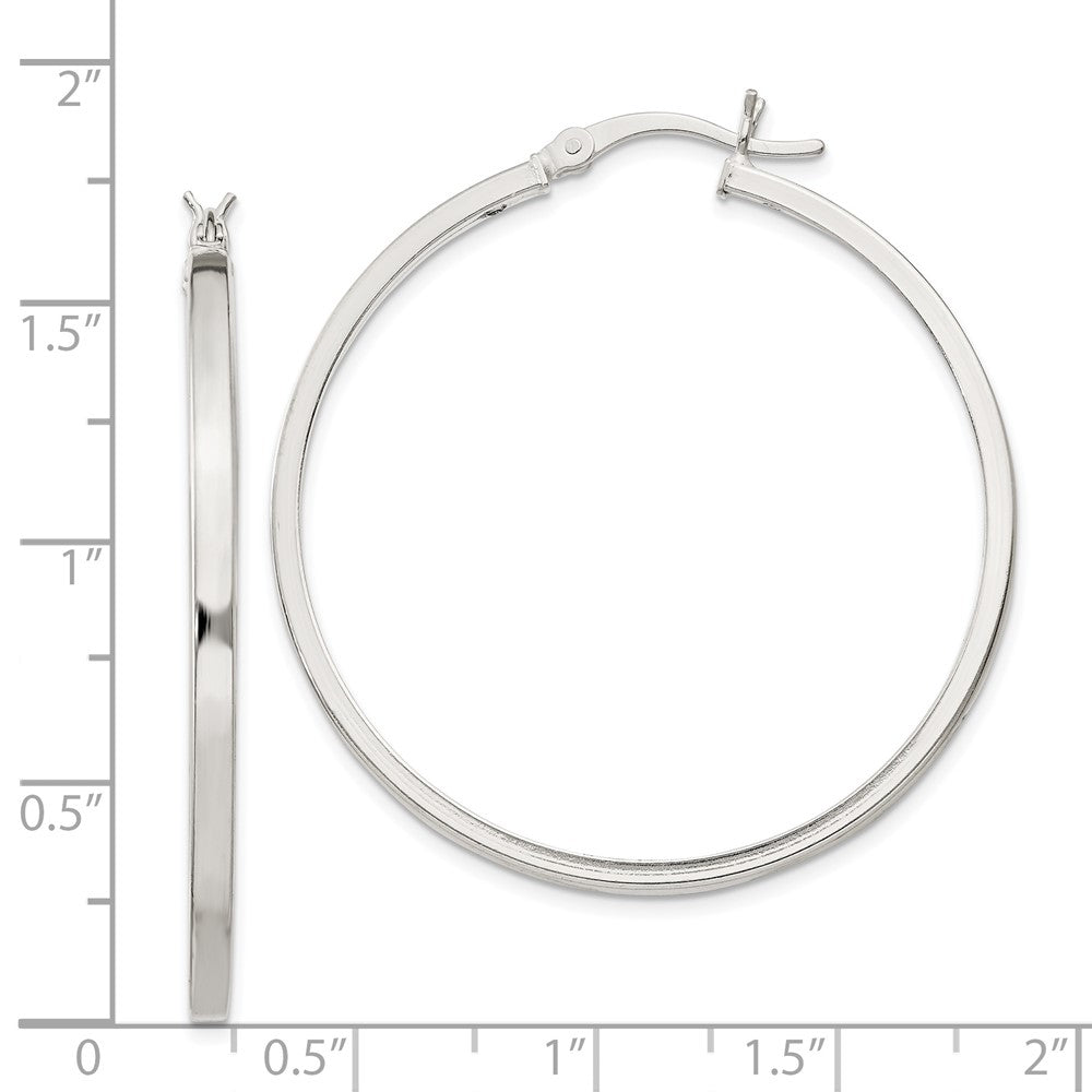 Sterling Silver 2.5x40mm Polished Hoop Earrings