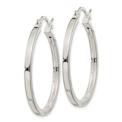 Sterling Silver 2.5x30mm Polished Hoop Earrings