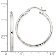Sterling Silver 2.5x30mm Polished Hoop Earrings