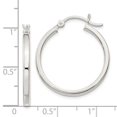 Sterling Silver 2.5x25mm Polished Hoop Earrings