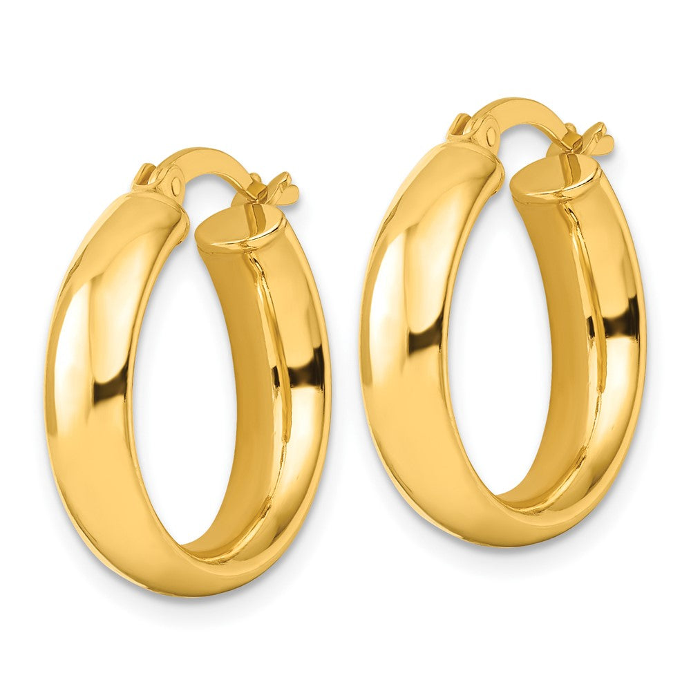 Yellow Gold-plated Sterling Silver Polished Hoop Earrings