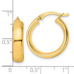 Yellow Gold-plated Sterling Silver Polished Hoop Earrings