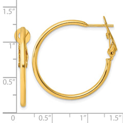 Yellow Gold-plated Sterling Silver Polished Omega Back Hoop Earrings