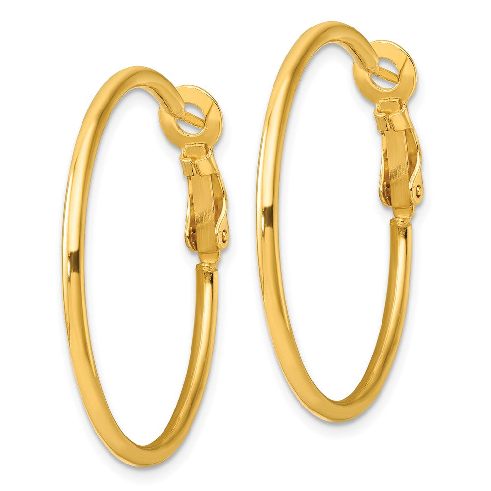 Yellow Gold-plated Sterling Silver Polished Omega Back Hoop Earrings