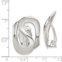 Sterling Silver Polished Clip-on Earrings