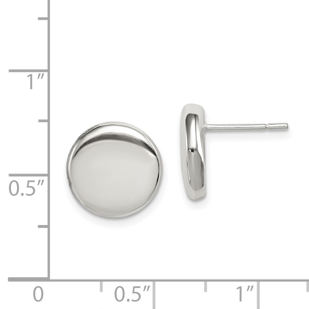 Sterling Silver Polished Button Post Earrings