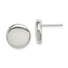 Sterling Silver Polished Button Post Earrings