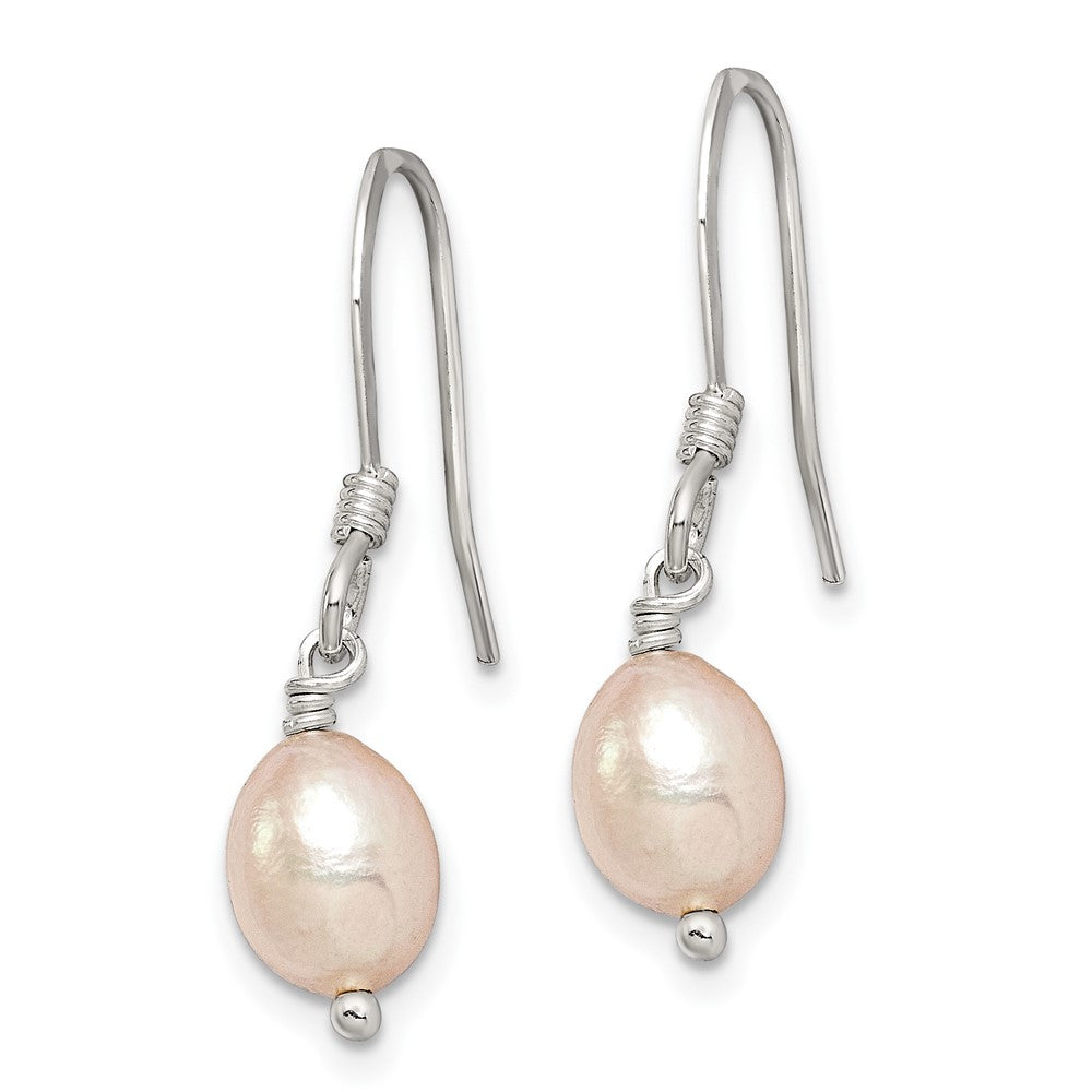 Sterling Silver Pink Cultured FW Pearl Dangle Earrings