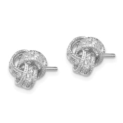 Sterling Silver CZ Love Knot Post Earrings